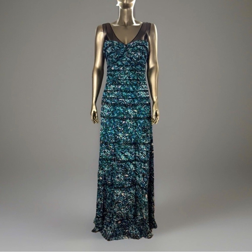 NWT BCBG Max Azria Erika Gown in Jenine Blue Surf Sz 8